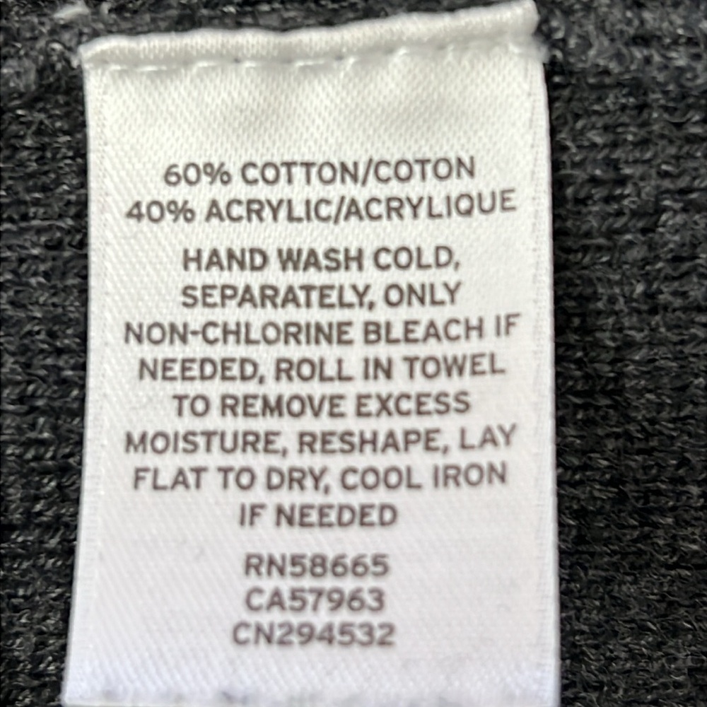 Caslon Women’s Tunic Sweater Size M Black/Gray Cotton/Acrylic Kangaroo Pocket - Picture 8 of 10